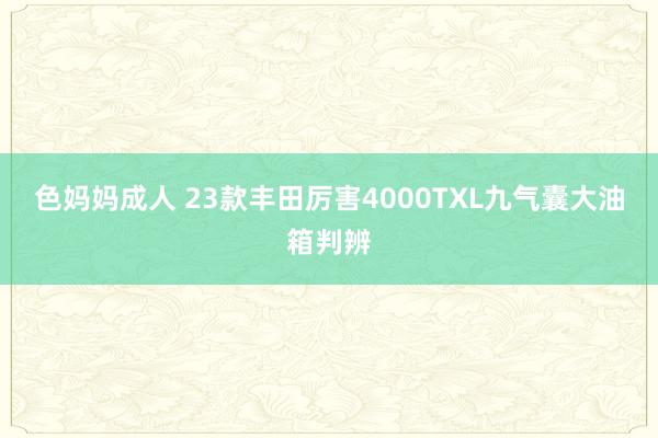 色妈妈成人 23款丰田厉害4000TXL九气囊大油箱判辨