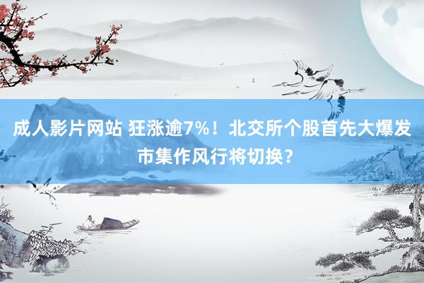 成人影片网站 狂涨逾7%！北交所个股首先大爆发 市集作风行将切换？