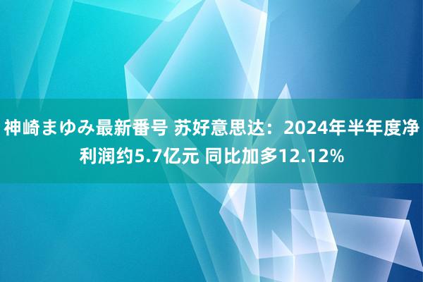 神崎まゆみ最新番号 苏好意思达：2024年半年度净利润约5.7亿元 同比加多12.12%